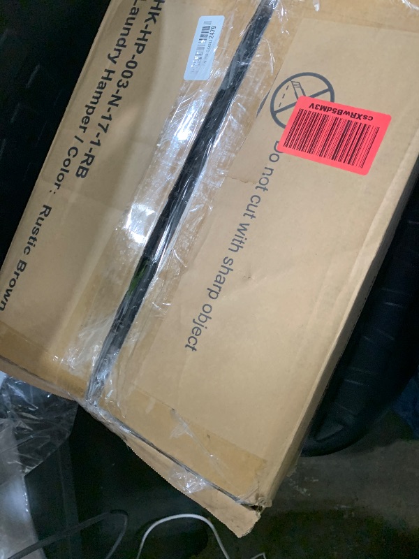 Photo 1 of ***MISSING PARTS***Furnulem Laundry Hamper, Vertical Laundry Basket with 2 Tiers Wooden Shelf and Hooks, Clothes Hamper with Pull-Out and Removable Bag for Bathroom, Bedroom, Dorm, 13.21 Gallons (50L)