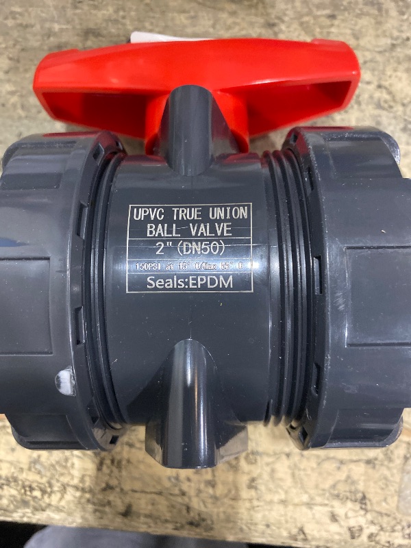 Photo 1 of * missing parts *2 Inch UPVC Slip Socket End True Union Ball Valve - Full Port, Heavy Duty Corrosion Resistant, Reversible PTFE Seat with 2 EPDM O-rings for Swimming Pool & Industrial Pipe Connection