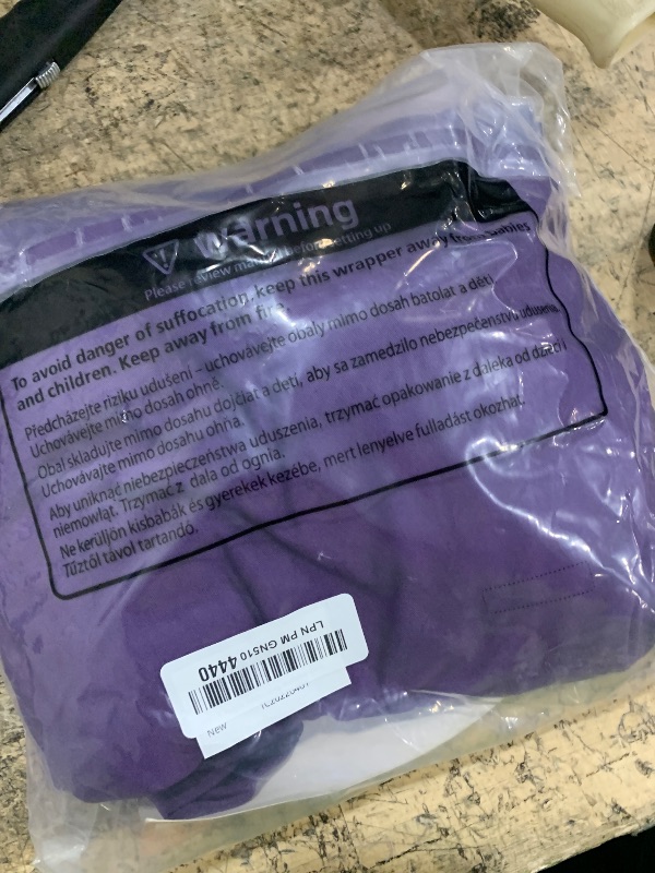 Photo 1 of 1 Pack Purple Table Clothes for 4 Foot Rectangle Tables, One-Piece Wrinkle Resistant Stretch Spandex Table Covers with Skirt for Event Banquet Wedding Birthday Party