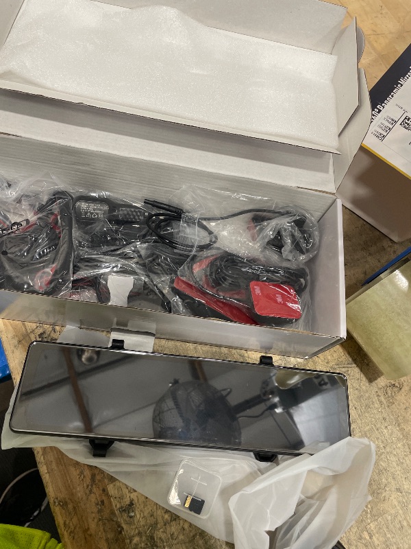 Photo 1 of **ITEMS FACTORY SEALED** 4 Camera System,10" AHD Mirror Rear View Dash Cam, Touch Screen Dash Cam with 128GB Card/Reverse line/WiFi/APP/1080P Night Vision for Car,Pickup,Truck,RV,Bus,SUV,MPV