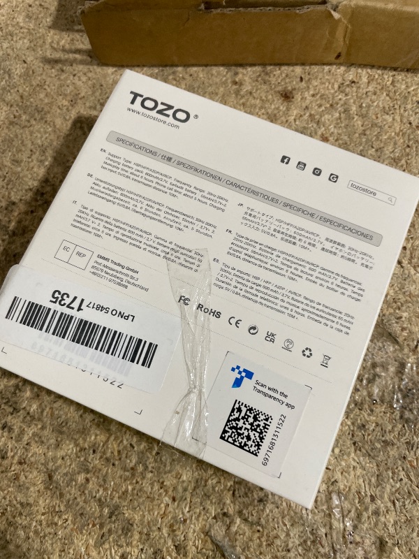 Photo 1 of (used, 1 functional bud) TOZO T6 Wireless Earbuds, Bluetooth 5.3 Ear Buds, Stereo Sound in Ear Headphones, 50 Hours Playtime, Wireless Charging Case, APP Customizable EQs, IPX8 Waterproof Earphones