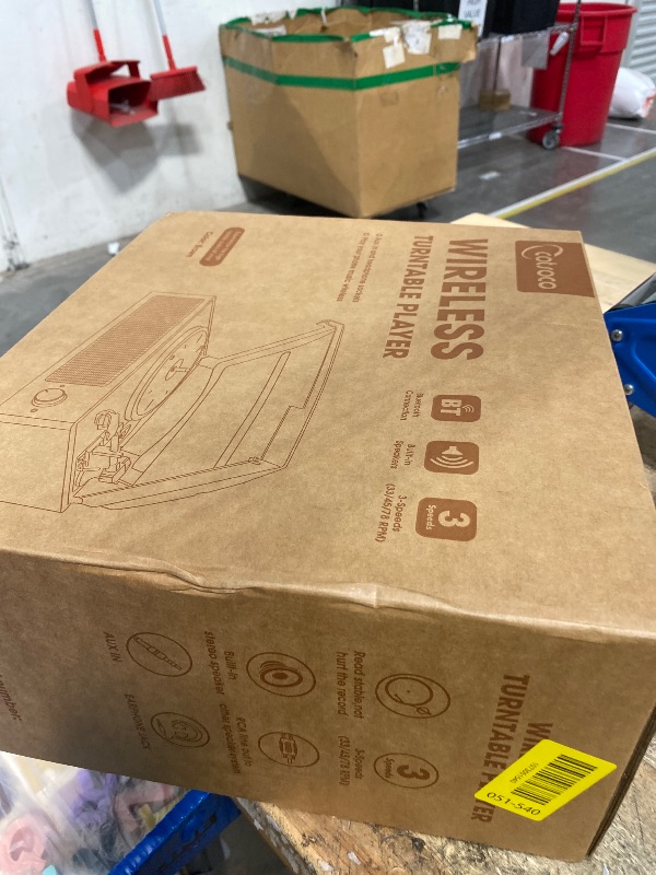 Photo 1 of **ITEMS FACTORY SEALED** Vinyl Record Player Turntable with Built-in Bluetooth Receiver & 2 Stereo Speakers, 3 Speed 3 Size Portable Retro Record Player for Entertainment and Home Decoration