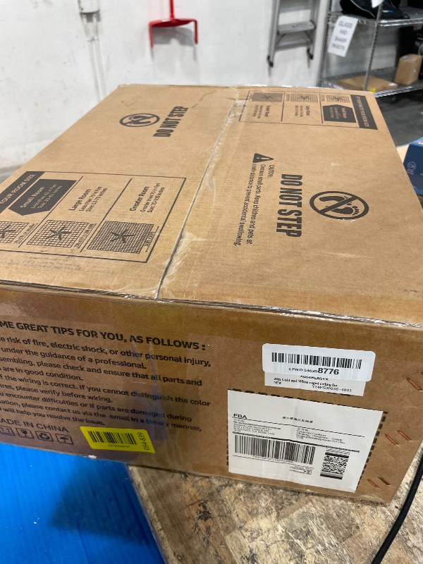 Photo 1 of **FACTORY SEALED** LEDIARY Caged Ceiling Fan with Light and Remote, 20in Small Low Profile Ceiling Fans with Lights, 6 Speed Farmhouse Flush Mount Ceiling Fan for Bedroom, Kitchen, Living Room-White and Gold