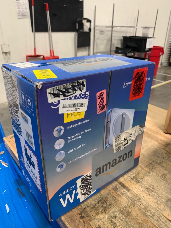 Photo 1 of **FACTORY SEALED** ECOVACS WINBOT W2S Window Cleaning Robot, Intelligent Edge-to-Edge Cleaning with TruEdge Scrubbers, 3 Water Nozzles, 10-Level Safety System, Win-SLAM 4.0 Route Planning, Even Climbing System