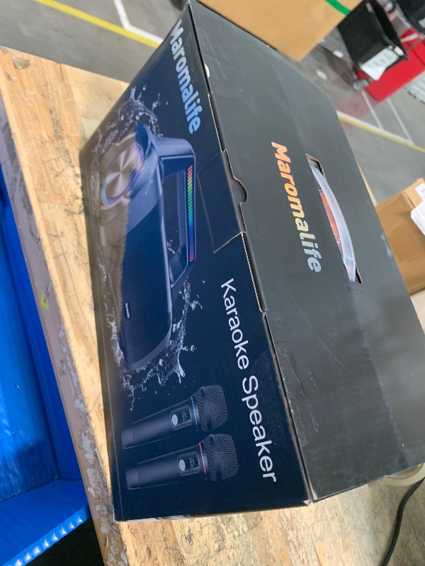 Photo 1 of **ITEMS FACTORY SEALED** Karaoke Machine with Two Wireless Microphones,Portable Bluetooth Speaker for 100W Stereo Sound, IPX7 Waterproof Speaker with Remote Control Supports for USB,AUX,TWS,40H Playtime,BT 5.3,Rhythm Light