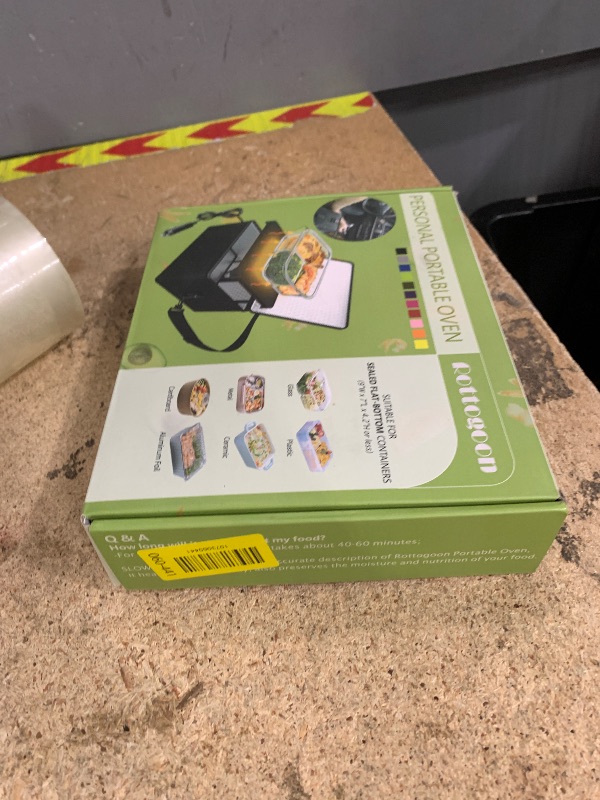 View 2 of [90W Faster] Portable Oven, 12V Car Food Warmer Portable Personal Mini Oven Electric Heated Lunch Box for Meals Reheating & Raw Food Cooking for Road Trip/Camping/Picnic/Family Gathering(Black)