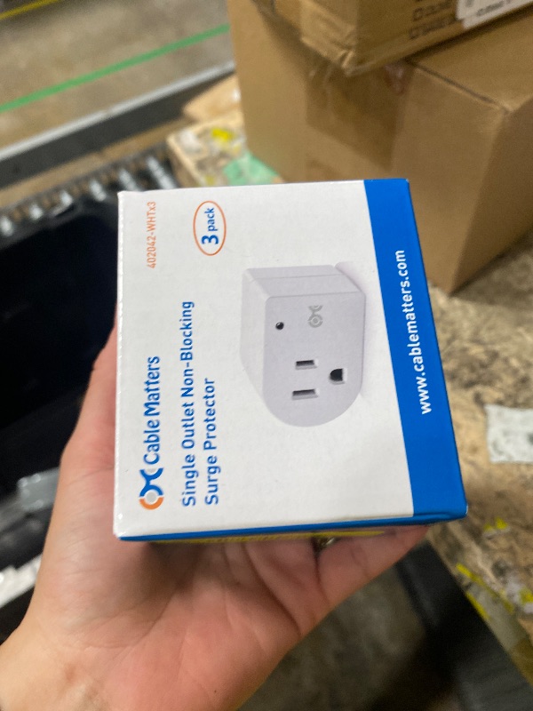 Photo 1 of [ETL Listed] Cable Matters 3-Pack Non-Blocking 490 Joules Single Outlet Surge Protector, 15A / 1875W, Wall Surge Protector Outlet, White