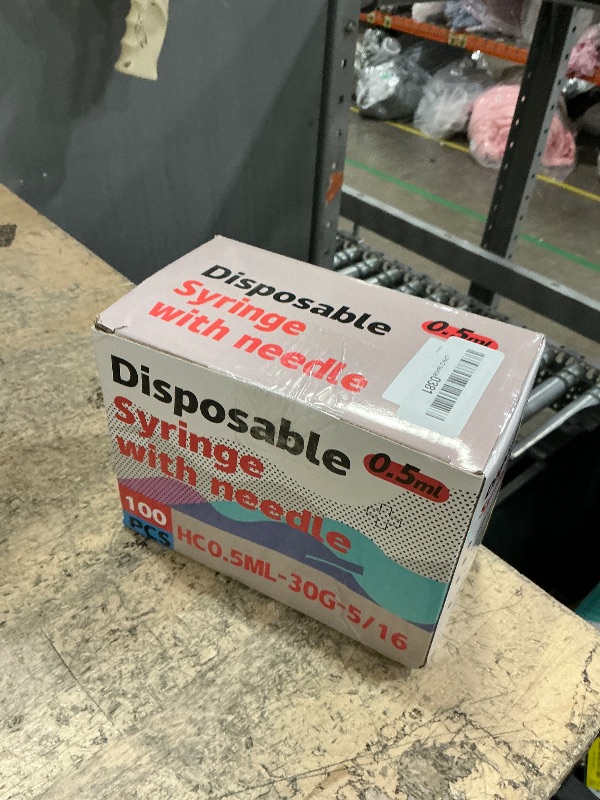 Photo 1 of 0.5ML Syringe, Lab Supplies Syringes 30G 5/16 Inch, Individually Wrapped, Pack of 100