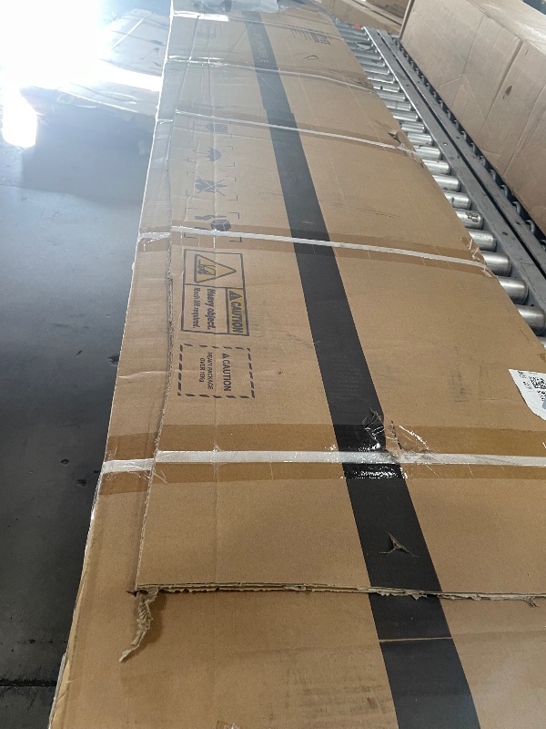 Photo 1 of ** Only 1 box of a multiple box set, missing parts ** 10x20 FT Metal Garage Shed, Outdoor Extra Large Storage Shed with Double Hinged Doors, 4 Windows, Heavy Duty Carport for Cars, Boats, Trucks and Equipment Storage, Gray