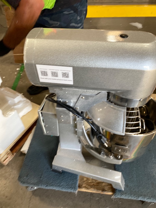 Photo 1 of VEVOR Commercial Food Mixer, 30Qt Commercial Mixer with Timing Function, 1100W Stainless Steel Bowl Heavy Duty Electric Food Mixer Commercial with 3 Speeds Adjustable 108/199/382 RPM, Dough Hook Whisk