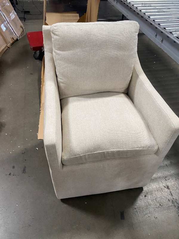 View 3 of *******************THIS IS ONLY 1 CHAIR******************
KISLOT Upholstered Dining Chairs with Casters No Assembly Modern Accent Armchair with Rollers for Diningroom Bedroom Livingroom Reading Room,Cream Beige,2 Boxs