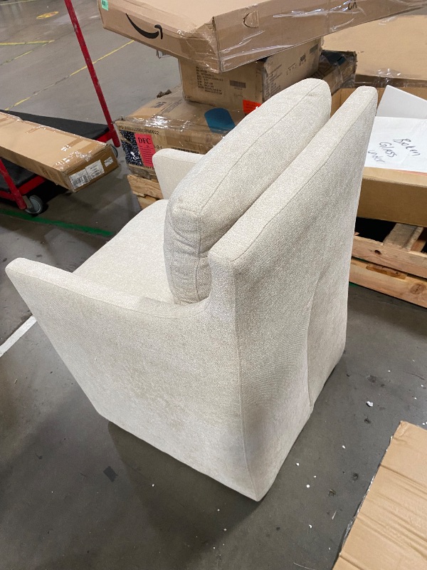 View 4 of *******************THIS IS ONLY 1 CHAIR******************
KISLOT Upholstered Dining Chairs with Casters No Assembly Modern Accent Armchair with Rollers for Diningroom Bedroom Livingroom Reading Room,Cream Beige,2 Boxs