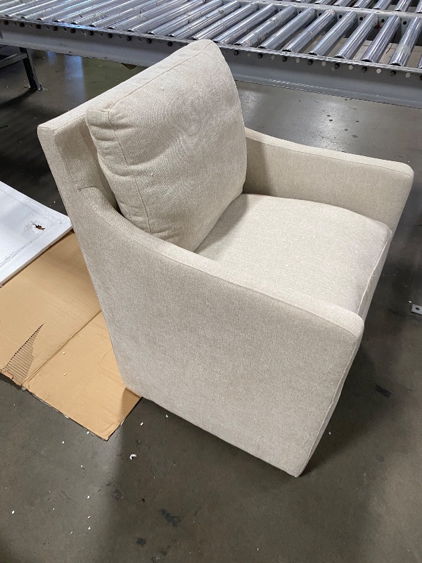 View 2 of *******************THIS IS ONLY 1 CHAIR******************
KISLOT Upholstered Dining Chairs with Casters No Assembly Modern Accent Armchair with Rollers for Diningroom Bedroom Livingroom Reading Room,Cream Beige,2 Boxs
