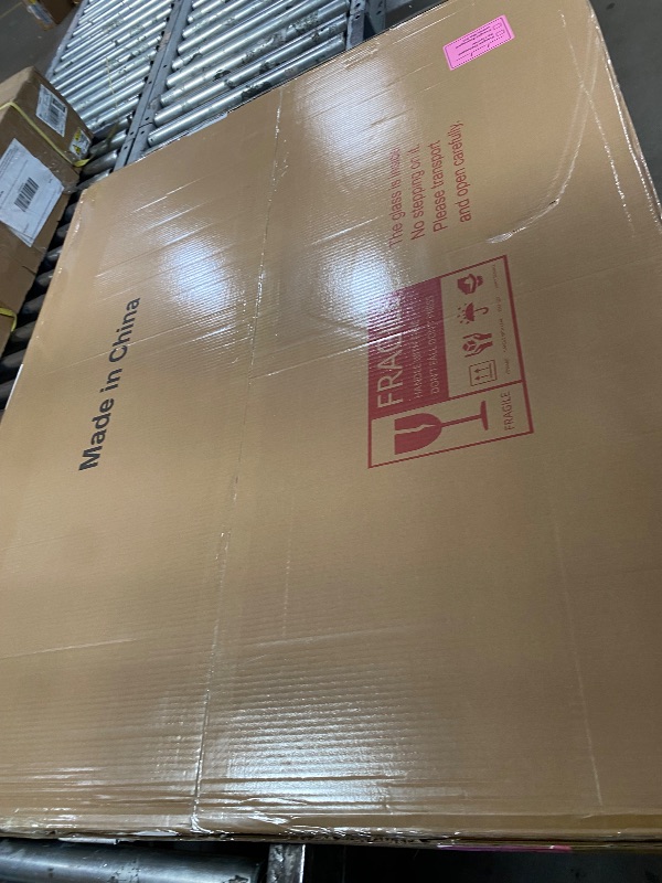 Photo 1 of [Tempered Glass] 47“ x 40” Beveled Edge Glass Chair Mat with Polished Edge Clear Office Chair Mat, Glides Smoothly, Suitable for Carpet or Hardwood Floors