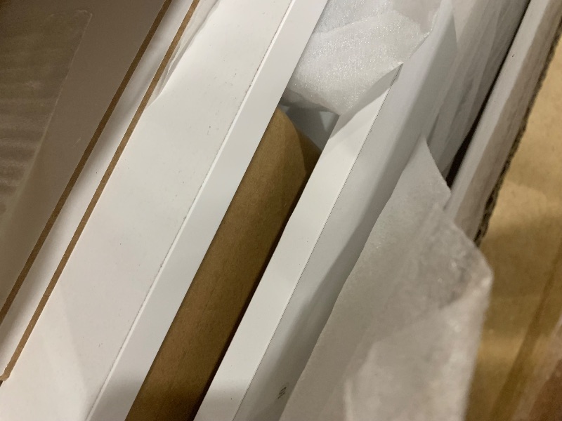 Photo 1 of **MISSING HARDWARE** VEVOR Kitchen Island Cart with Solid Wood Top, 35.4" Width Mobile Carts with Storage Cabinet, Rolling Kitchen Table with Spice Rack, Towel Rack, and Drawer, Portable Islands on Wheels, White