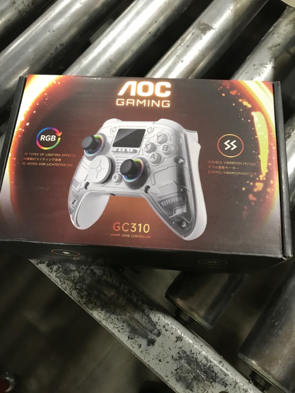 Photo 1 of AOC PC Controller — Interactive Screen Wireless Controller Compatible with PC/Switch/Switch 2/iOS/Android, Hall Effect Joystick & Triggers, RGB Lighting, Adjustable Vibration/Turbo, 1000mAh Battery(Black)