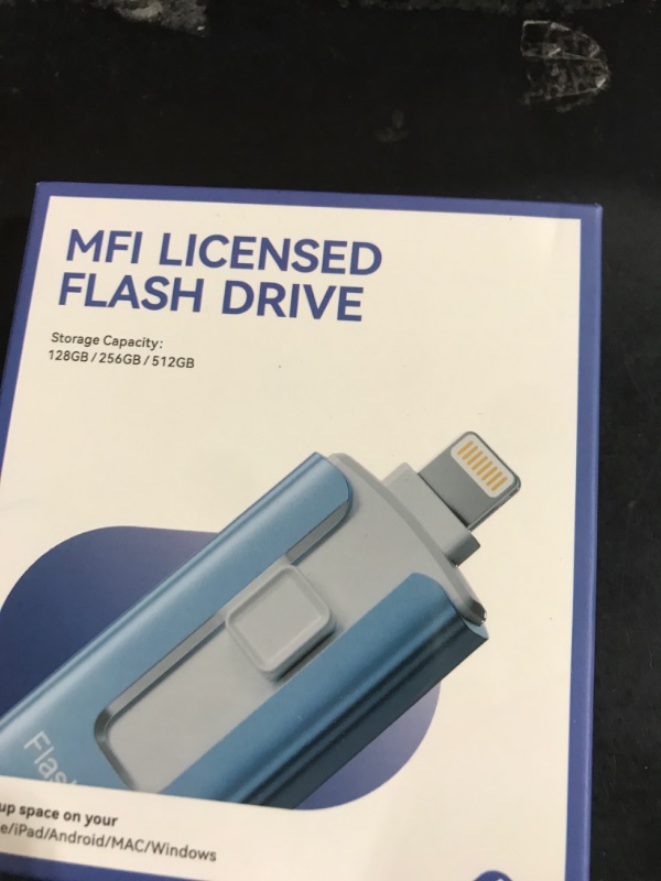 Photo 1 of MFi Certified Flash Drive for iPhone iPad 256GB, Photo Stick for External Memory Storage, Easily Back Up and Save Photos Videos, USB Memory Stick Thumb Drive for iPhone/iPad/Android/PC (Sky Blue)