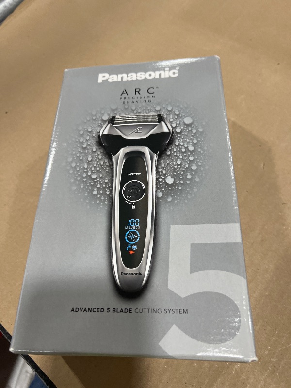 Photo 1 of Panasonic ARC5 Electric Razor for Men with Pop-Up Trimmer, Wet/Dry 5-Blade Electric Shaver with Intelligent Shave Sensor and Multi-Flex Pivoting Head, ES-LV65-S (Silver)