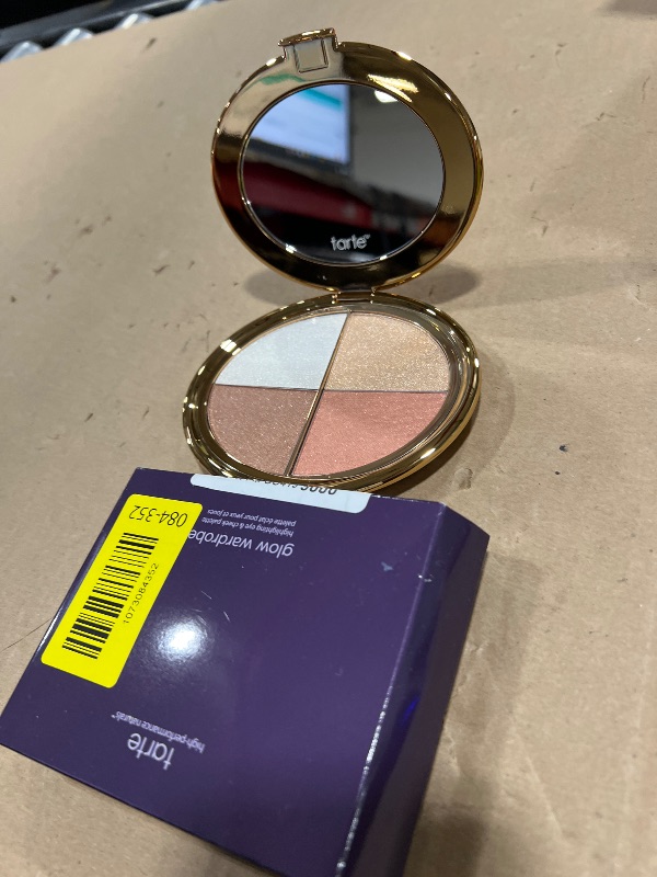 View 2 of tarte glow wardrobe highlighting eye & cheek palette – Highlighter, Blush, Bronze & Eyeshadow All-in-One Face & Eye Viral Makeup for Everday Radiant Blendable Glow, Vegan & Cruelty Free, full size