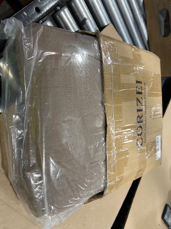 Photo 1 of 100% Cotton Ultra Soft Muslin Blankets for Adults, 6-Layer Lightweight Queen Blanket for Bed, Pre-Washed Breathable Gauze for Bed Layering, All Season Comfort, Brown, 90"x90"