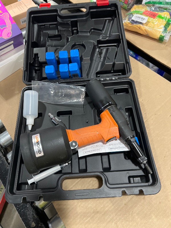 Photo 1 of UPWOOD Heavy Duty Pneumatic Hydraulic Rivet Nut Tool, HPS6312 air Riveter Automatic Rivet Nut Gun Tool Setting Kit Come with M5, M6, M8, M10, 10-24, 1/4, 5/16, 3/8 Nose-Piece Assembly
