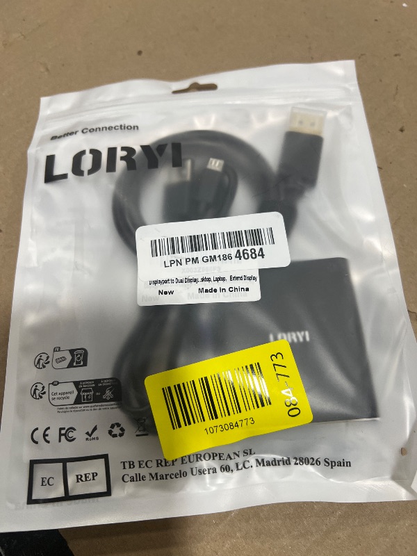 Photo 1 of Loryi Displayport to Dual DisplayPort Splitter Adapter,4K60Hz MST Displayport hub 1 in 2 Out Display Port for Dual Monitors,DP1.4 Display Port Splitter for Desktop, Laptop,Extend Display