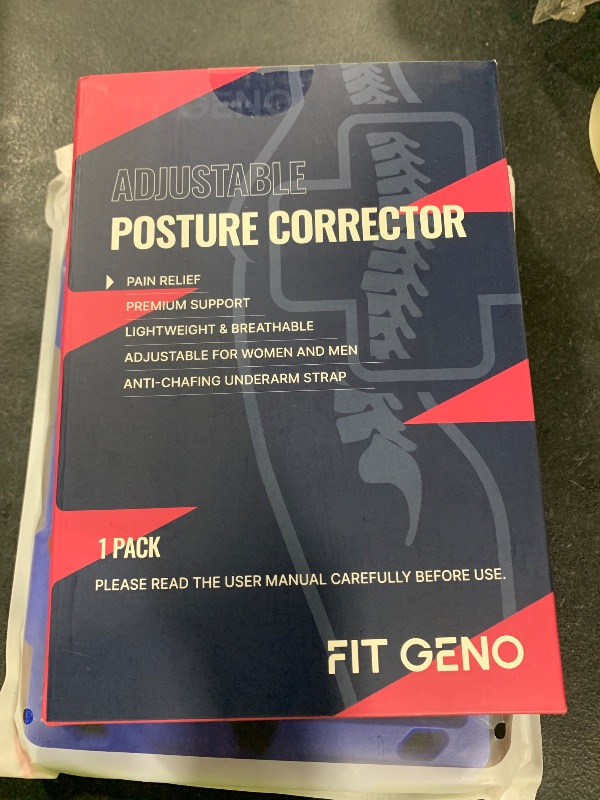 Photo 1 of Fit Geno Invisilite Posture Corrector for Women, Adjustable Back Brace for Hunchback Slouching, Upper Back Neck Shoulder Pain Relief, Lightweight Discreet Under Clothes, Small/Medium