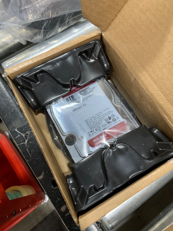 Photo 1 of Western Digital 6TB WD Red NAS Internal Hard Drive HDD - 5400 RPM, SATA 6 Gb/s, SMR, 256MB Cache, 3.5" - WD60EFAX