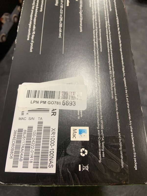 Photo 1 of NETGEAR Nighthawk Pro Gaming 6-Stream WiFi 6 Router (XR1000) - Security Features, AX5400 Wireless Speed (up to 5.4Gbps), DumaOS 3.0 Optimizes Lag-Free Server Connections, 4 x 1G Ethernet Ports