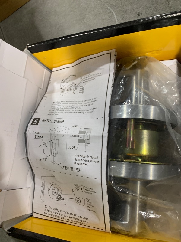 Photo 1 of HISAFE Keyed Entry Grade 2 Commercial Door Locks Heavy Duty Office Door Lever, Non-Handed, UL 3 Hour Fire Rated, ADA Compliant, Satin Chrome Finish 26D, 2-3/4''Backset X-XG-ET-70