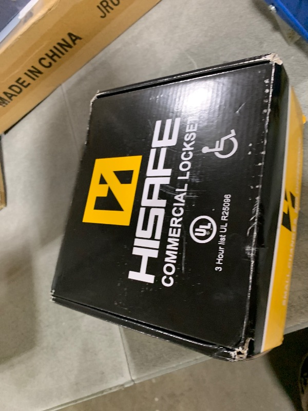 Photo 1 of HISAFE Keyed Entry Grade 2 Commercial Door Locks Heavy Duty Office Door Lever, Non-Handed, UL 3 Hour Fire Rated, ADA Compliant, Satin Chrome Finish 26D, 2-3/4''Backset X-XG-ET-70