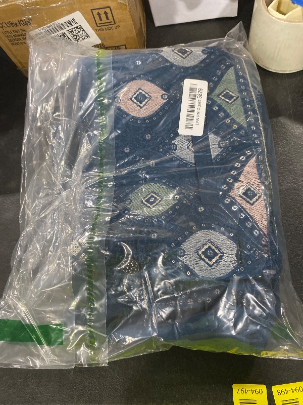 Photo 1 of Pro-Ethic Style Developer Mens Heavy Cotton Silk Sequence Kurta Trouser Set With Waistcoat (Nehru Jacket) (C-118) Navy blue Small