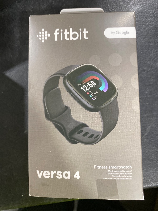 Photo 1 of Fitbit Versa 4 Fitness Smartwatch with Daily Readiness - 3-Month Google Health Premium Membership Included - GPS, 24/7 Heart Rate, 40+ Exercise Modes, Sleep Tracking - Black/Graphite