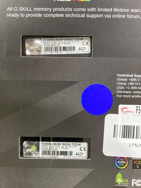 Photo 1 of G.SKILL Trident Z5 Neo RGB Series DDR5 RAM (AMD EXPO & Intel XMP 3.0) 32GB (2x16GB) 6000MT/s CL36-36-36-96 1.35V Desktop Computer Memory U-DIMM - Matte Black (F5-6000J3636F16GX2-TZ5NR)