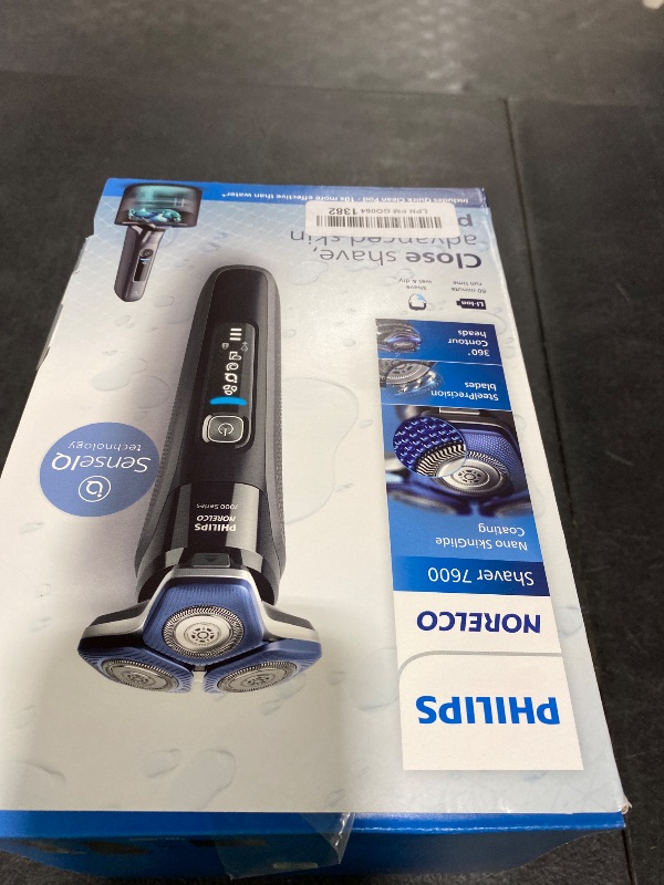 Photo 1 of Philips Norelco Shaver 7600, Rechargeable Wet & Dry Electric Shaver with SenseIQ Technology, Quick Clean Pod, Travel Case & Pop-up Trimmer, S7886/84
