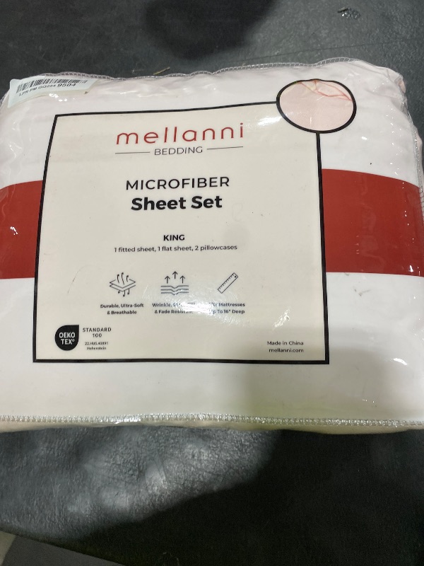 Photo 1 of Mellanni King Sheets Set - 4 PC Iconic Collection Bedding - Hotel Luxury, Extra Soft, Cooling Bed Sheets - Wrinkle, Fade, Stain Resistant (King, Blush Pink)
