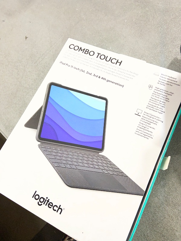 Photo 1 of Logitech Combo Touch iPad Pro 11-inch (1st, 2nd, 3rd, 4th gen - 2018, 2020, 2021, 2022) Keyboard Case - Detachable Backlit Keyboard, Click-Anywhere Trackpad - Oxford Gray; USA Layout