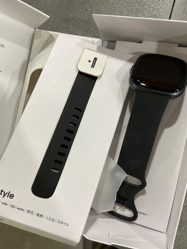 Photo 1 of Fitbit Versa 4 Fitness Smartwatch with Daily Readiness, GPS, 24/7 Heart Rate, 40+ Exercise Modes, Sleep Tracking and more, Black/Graphite, One Size (S & L Bands Included)