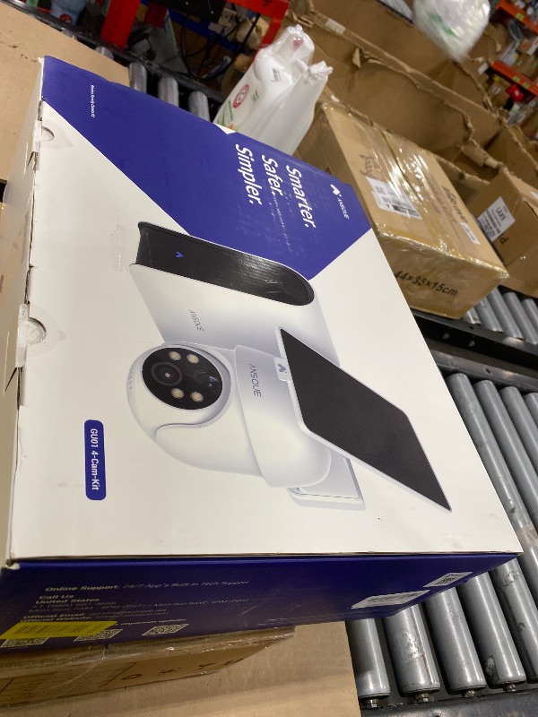 Photo 1 of ANSQUE Security Cameras Wireless Outdoor Home System, 4 Camera Kit, No Subscription Fees, Solar Powered, Local Storage, 365-Day Battery Life, 360°PTZ Surveillance, Auto Tracking, 2K Color Night Vision