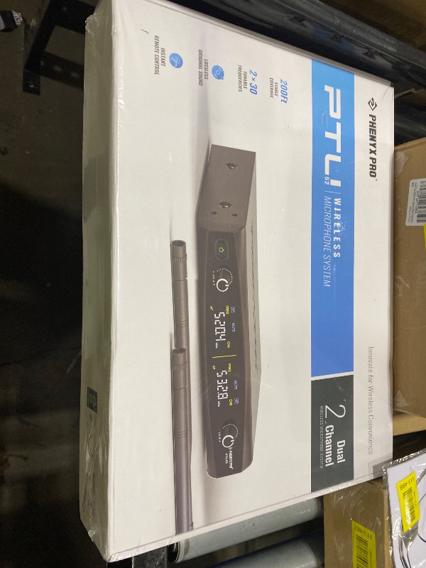 Photo 1 of Phenyx Pro UHF Wireless Microphone System w/ 2x30 Tunable Frequencies, Metal Cordless Mic Set, 200 ft Range, 2 Bodypacks & Headsets/Lapel Mics for Speaking, Singing, Church, DJ (PTU-52-2B)