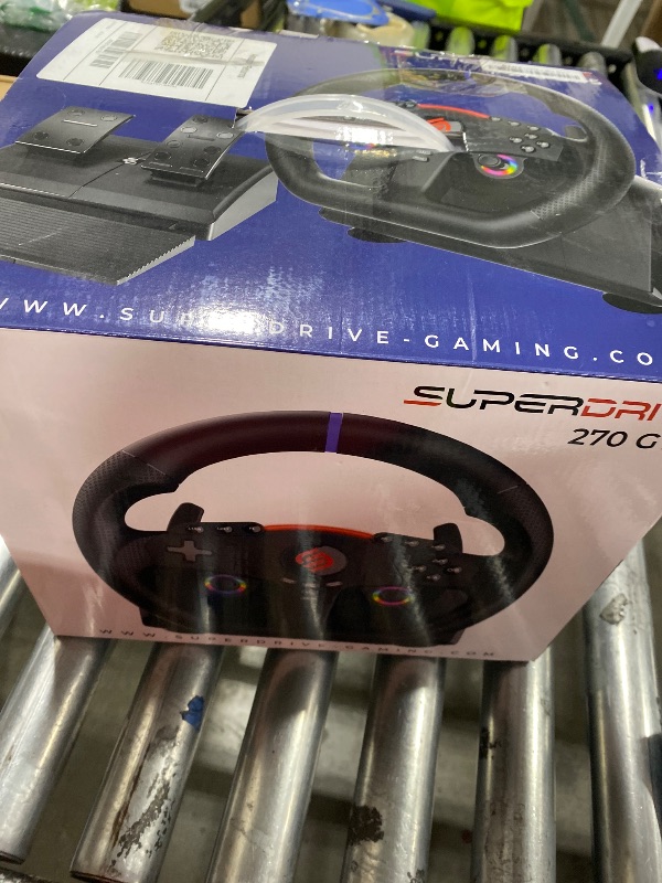 Photo 1 of SUBSONIC - Superdrive 270 GT-5 Steering Wheel - PS5 Racing Wheel with Dual Sticks, LED, Pedals and Paddle shifters - 27 cm Diameter, 270° Rotation. For PS5 and PC - Black