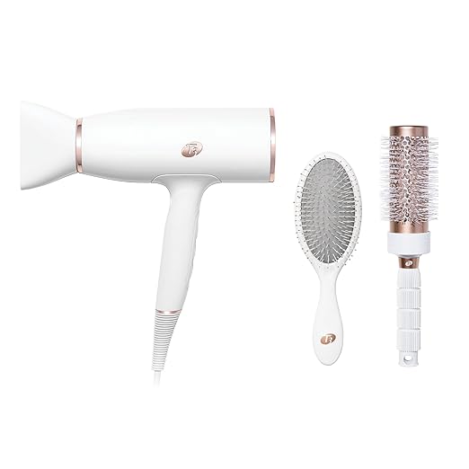 Photo 1 of T3 AireLuxe Professional Ionic Hair Dryer and Brush Set, with 5 Heat and 3 Speed Settings, Ion Generator, Cool Shot, Includes Paddle Brush and 2.5" Round Brush
