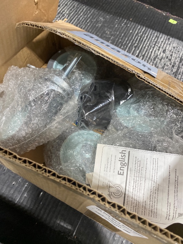 Photo 1 of HOLKIE Caster Wheels Locking 5 Inch Expanding Stem Casters, Threaded Swivel Casters Set of 4 Heavy Duty Castors, Fit 1", 1-1/4", 1-2/5",1-1/2", 1-5/8" ID Stainless Steel Table, Cart, Furniture Legs