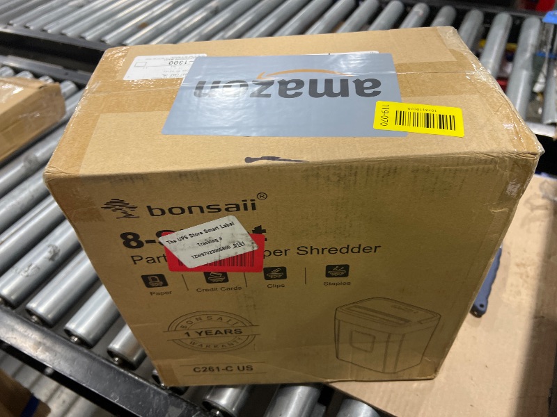 Photo 1 of Bonsaii Paper Shredder, 8-Sheet Crosscut Home Office Shredder with 4.2 Gallon Bin, P-4 Security Level Document Shredder Shred Credit Card/Mail/Staple/Clip (C261-C Updated)