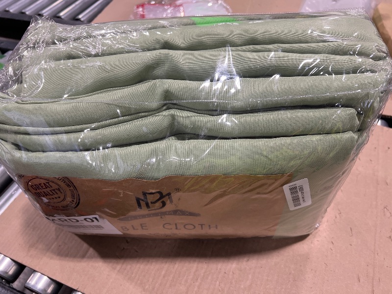Photo 1 of BRILLMAX 10 Pack Sage Green Tablecloths 60 x 126 Inch for 8ft Rectangle Tables - 150 GSM Polyester Fabric, 15" Standard Drop, Water, Stain & Wrinkle Resistant Cloth Cover for Wedding Dining Buffet