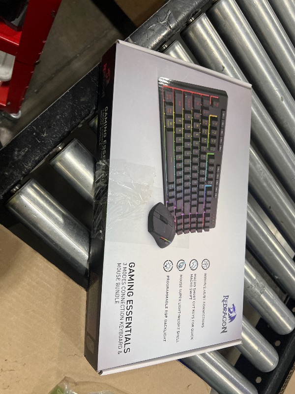 Photo 1 of Redragon S156 Wireless Keyboard and Mouse with Tri-Mode, Mechanical Feel Keyboard and 4800 DPI 61G Ultra-Light Gaming Mouse, RGB Backlit, 4 Macro Keys, Long Battery Life for PC, Mac, Ideal for Gamer
