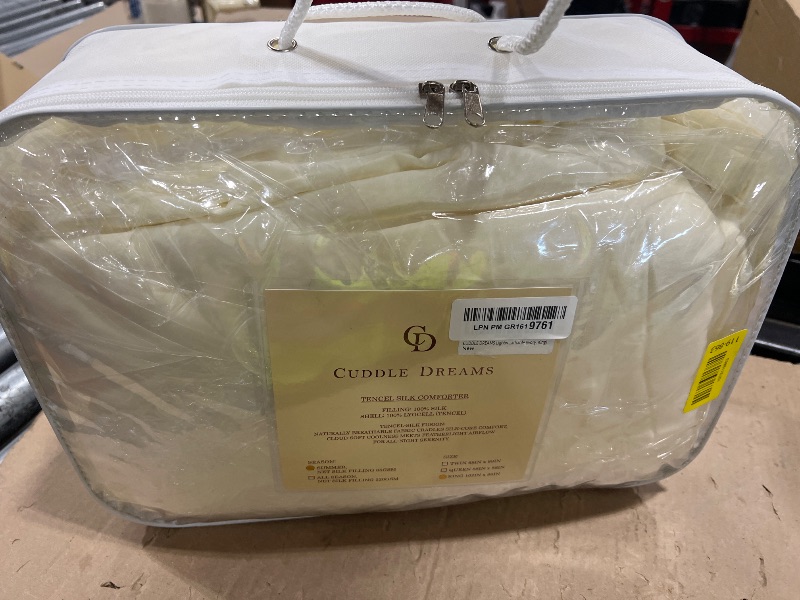 Photo 1 of CUDDLE DREAMS Silk Comforter with Tencel™ Lyocell Cover, Natural, Breathable, Cooling, Lightweight for Summer (Butter Ivory, King)