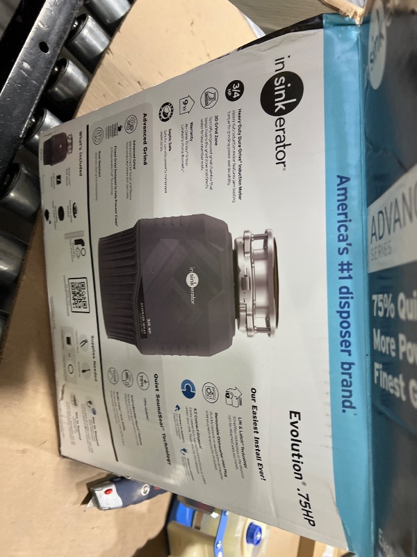 Photo 1 of InSinkErator EVOLUTION 0.75HP 3/4 HP, Advanced Series EZ Connect Continuous Feed Food Waste Garbage Disposal, Gray
