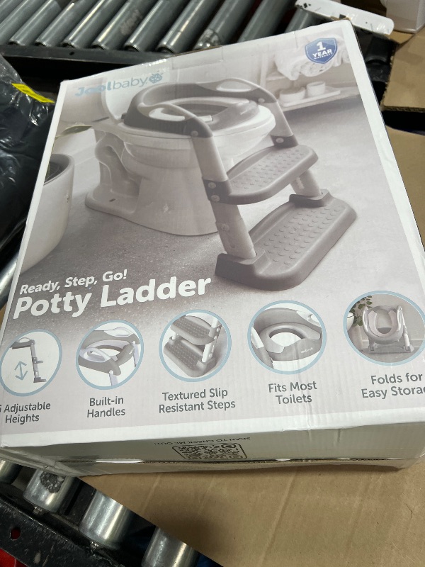 Photo 1 of Jool Baby Potty Training Seat with 2 Step Ladder for Toddlers - Splash Guard, Adjustable Height (Gray)