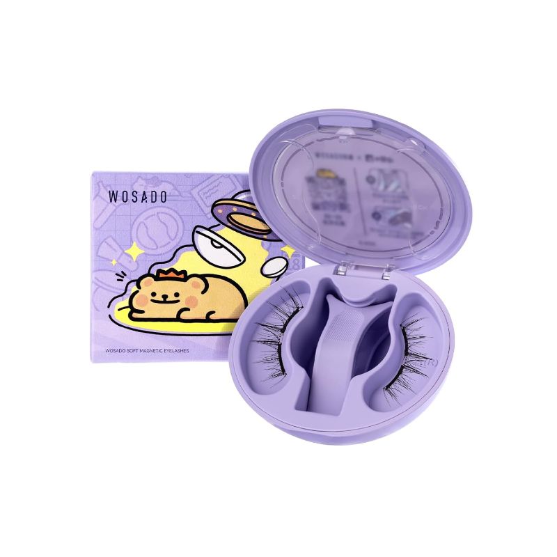 Photo 1 of WOSADO×BearisBug Soft Magnetic Eyelashes Kit with Applicator, [No.14 Frost Black] 21.5mm Reusable Glue-free Magnetic Lashes, Cruelty-free False Lashes, Waterproof, Lightweight, Suit for Heavy Makeup